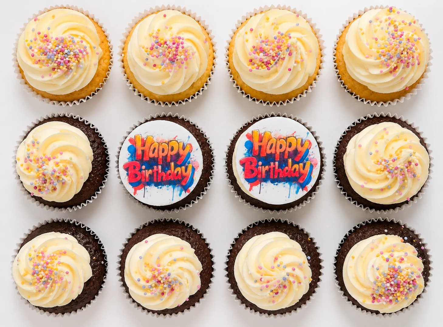 Box of 12 Birthday Cupcakes Box of 12 Birthday Cupcakes